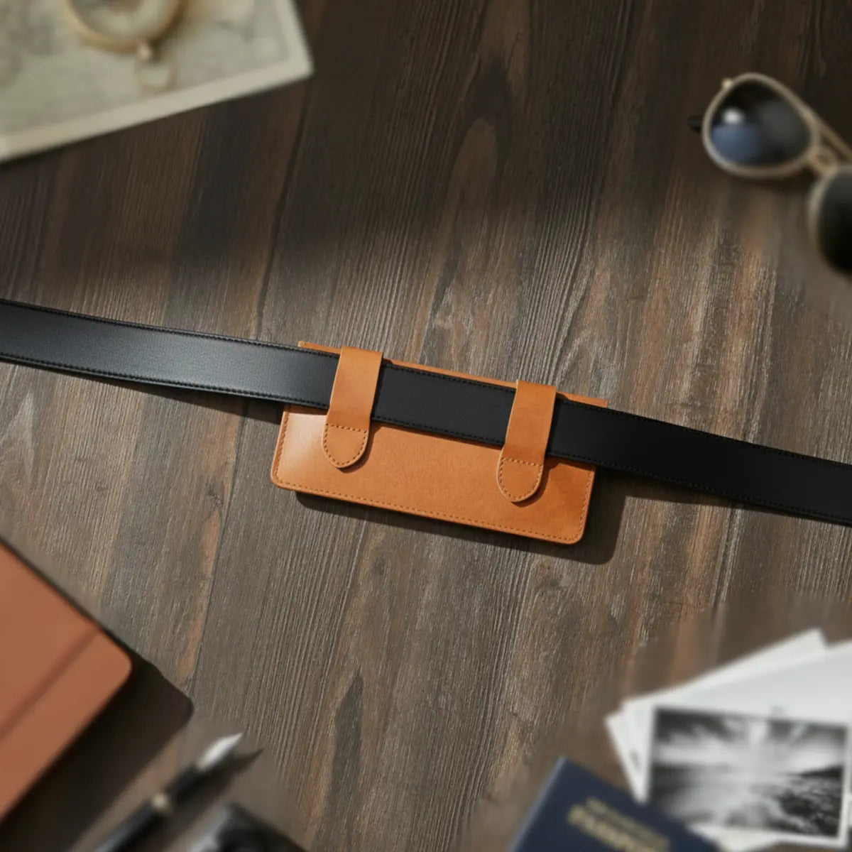 Personalized Belt Wallet for Men, Women