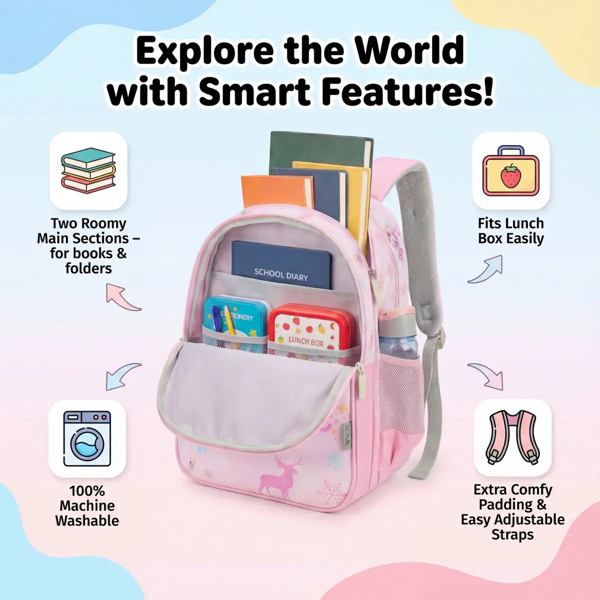 Everyday Essentials Elementary School Bag-Frozen Princess Pink