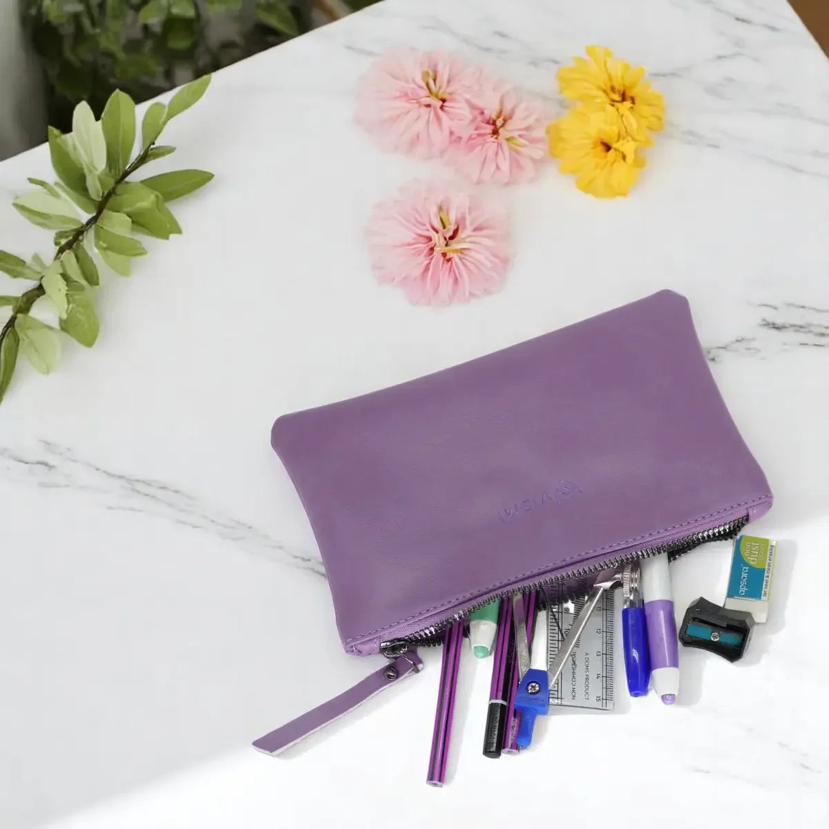 Slim-Leather-Flat-Pouch-Bag-Purple