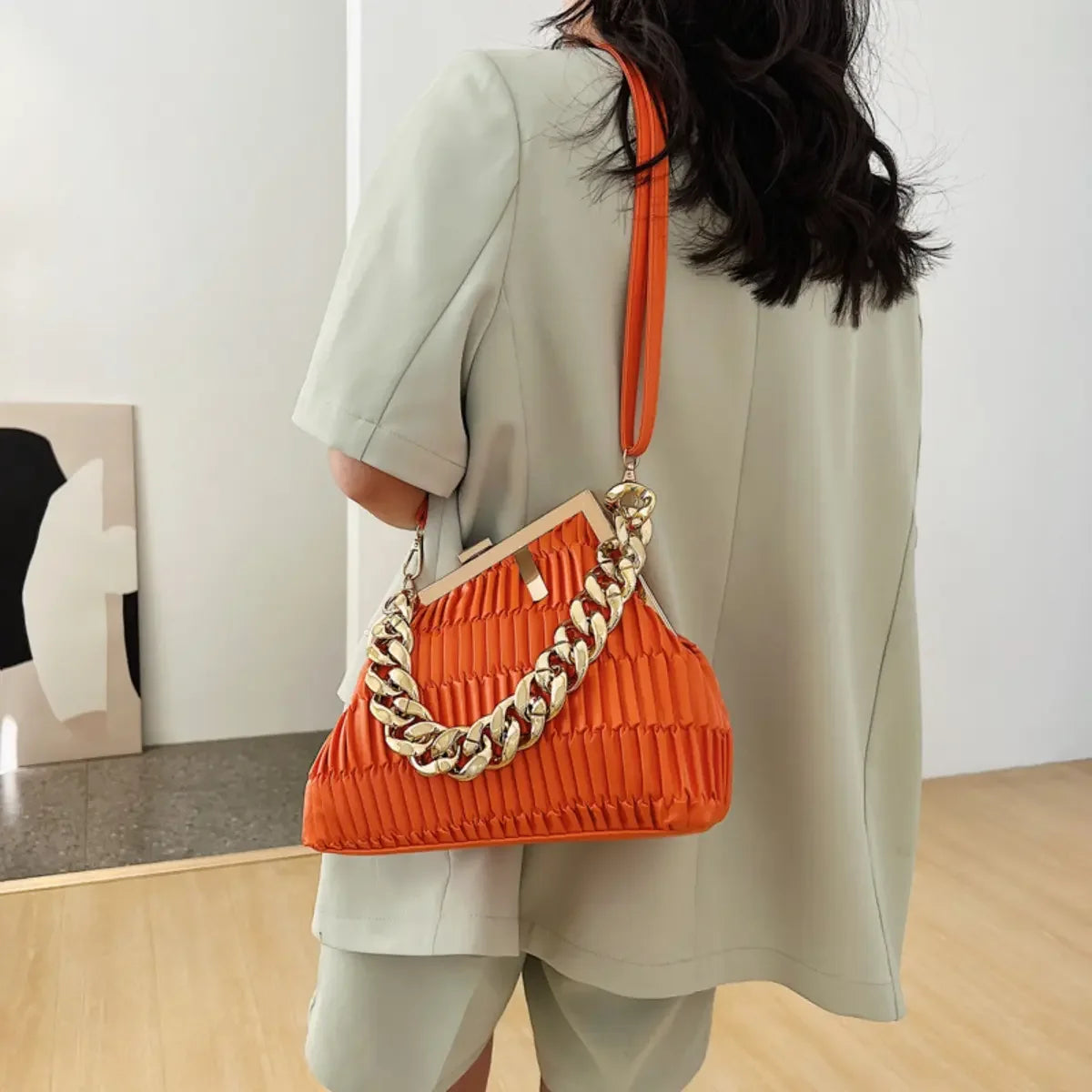 Elegant-Orange-Hobo-Bag