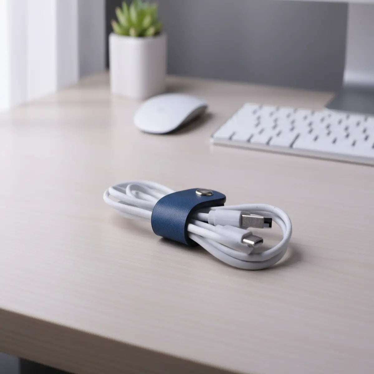 Vegan Leather Cable Organizer