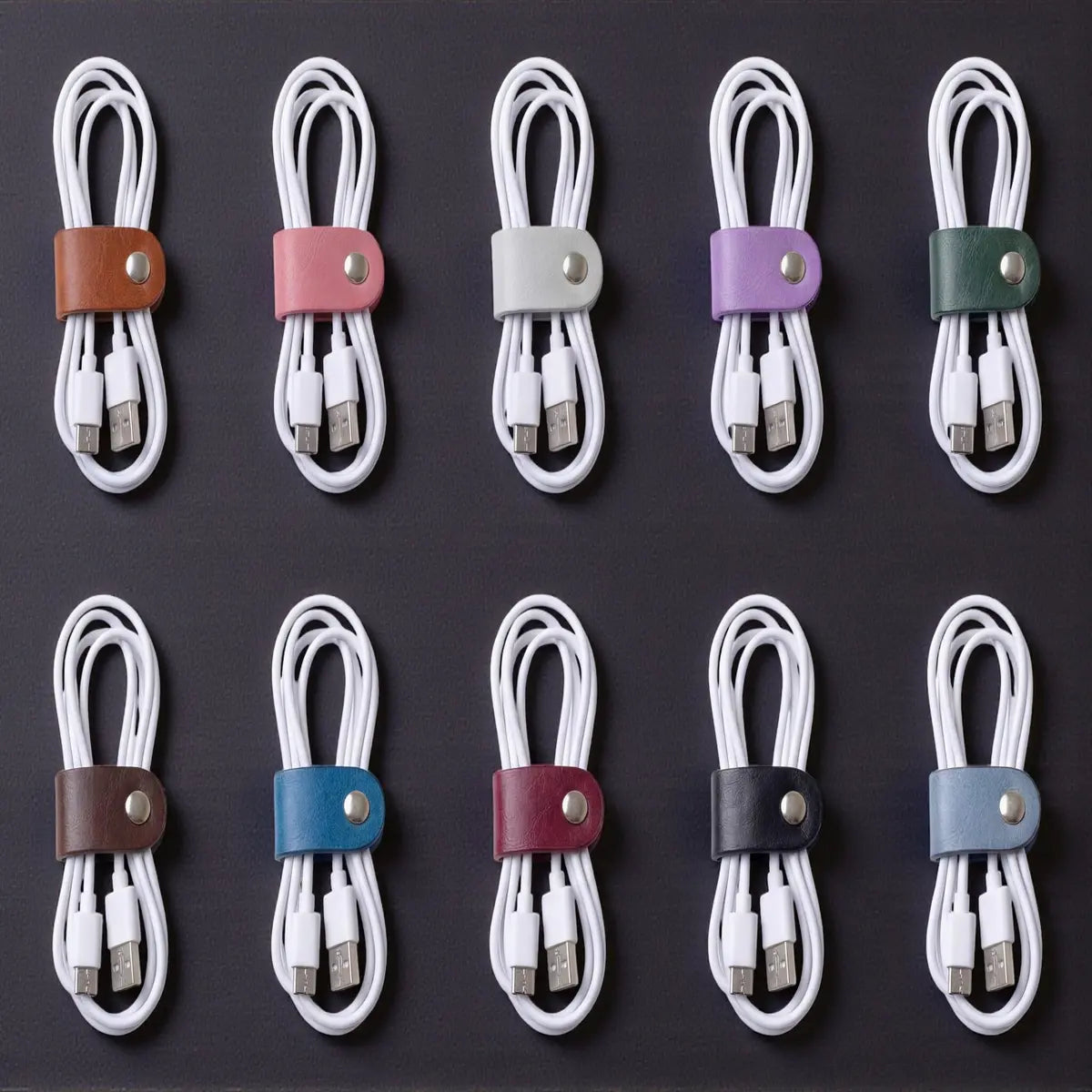 Vegan Leather Cable Organizer