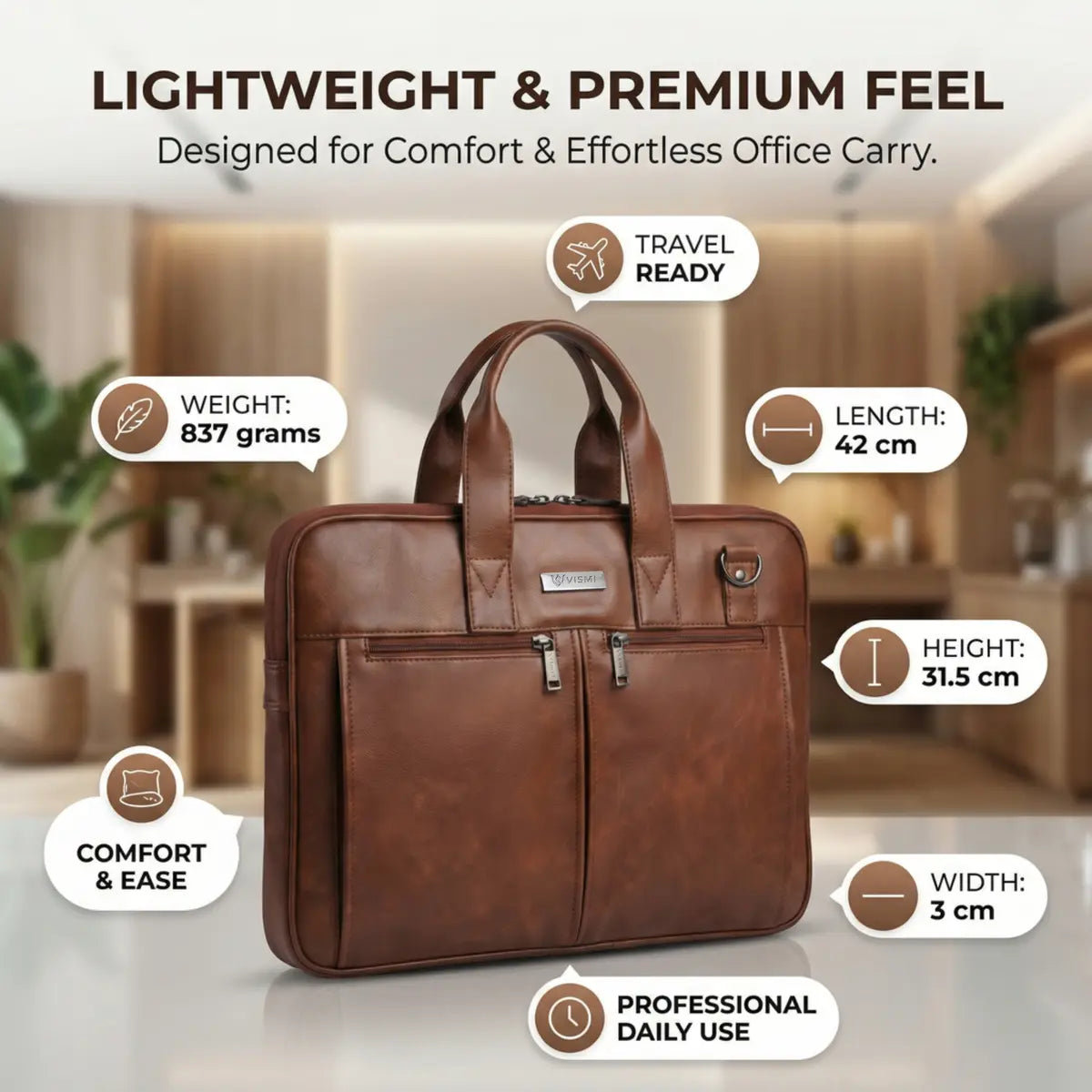 Timeless Neo Laptop Bag - Coffee Brown
