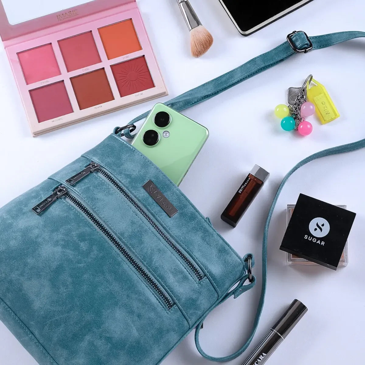 timeless-versa-women-sling-bag-teal-blue-back-view