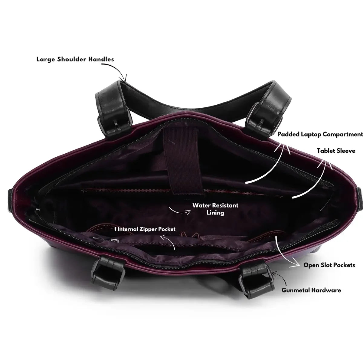 Timeless Classic Work Tote Bag - Wine