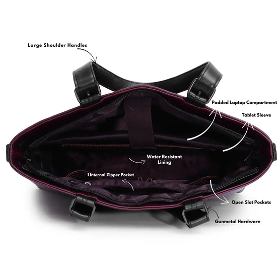 Timeless Classic Work Tote Bag - Wine