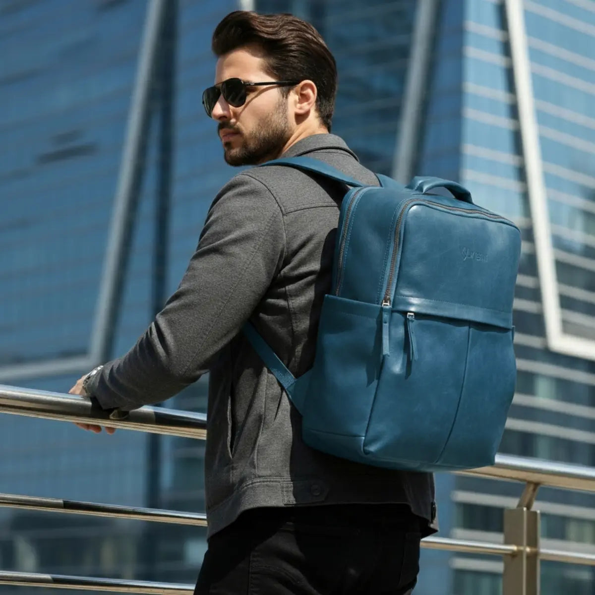 Timeless Voyager Laptop Backpack - Teal Blue