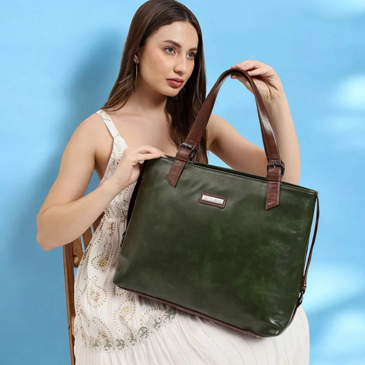 Timeless Classic Work Tote Bag - Olive Green