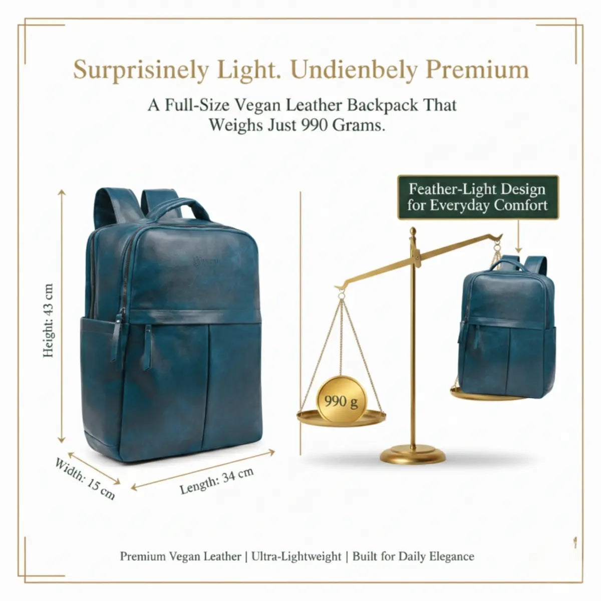 Timeless Voyager Laptop Backpack - Teal Blue