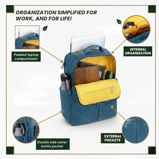 Timeless Voyager Laptop Backpack - Teal Blue