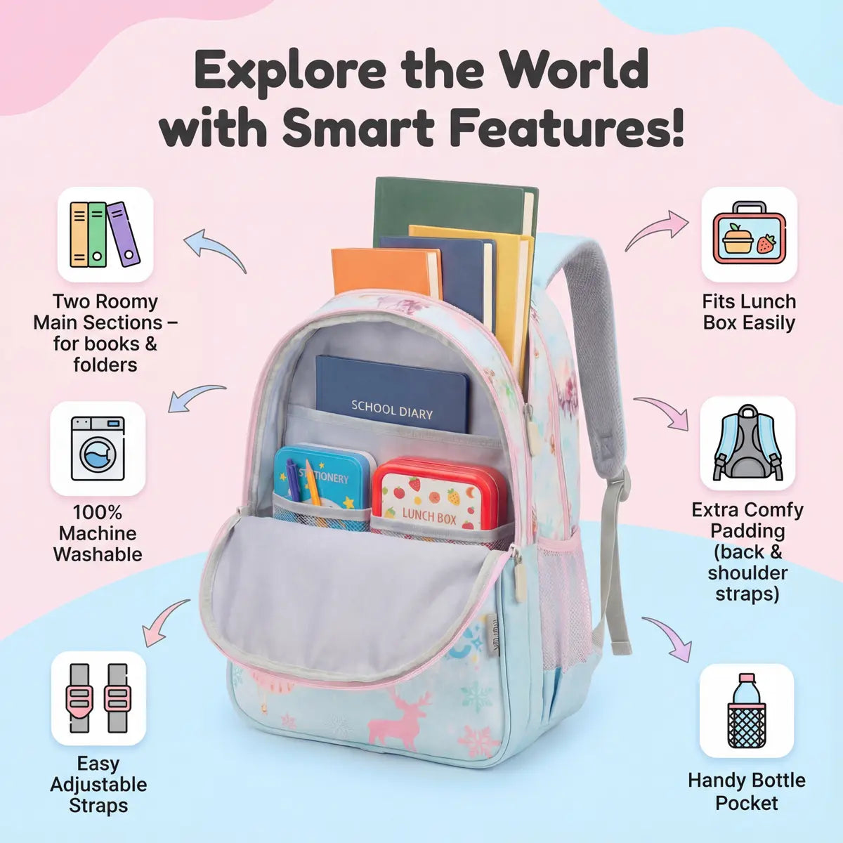 Everyday Essentials Elementary School Bag-Frozen Princess Blue