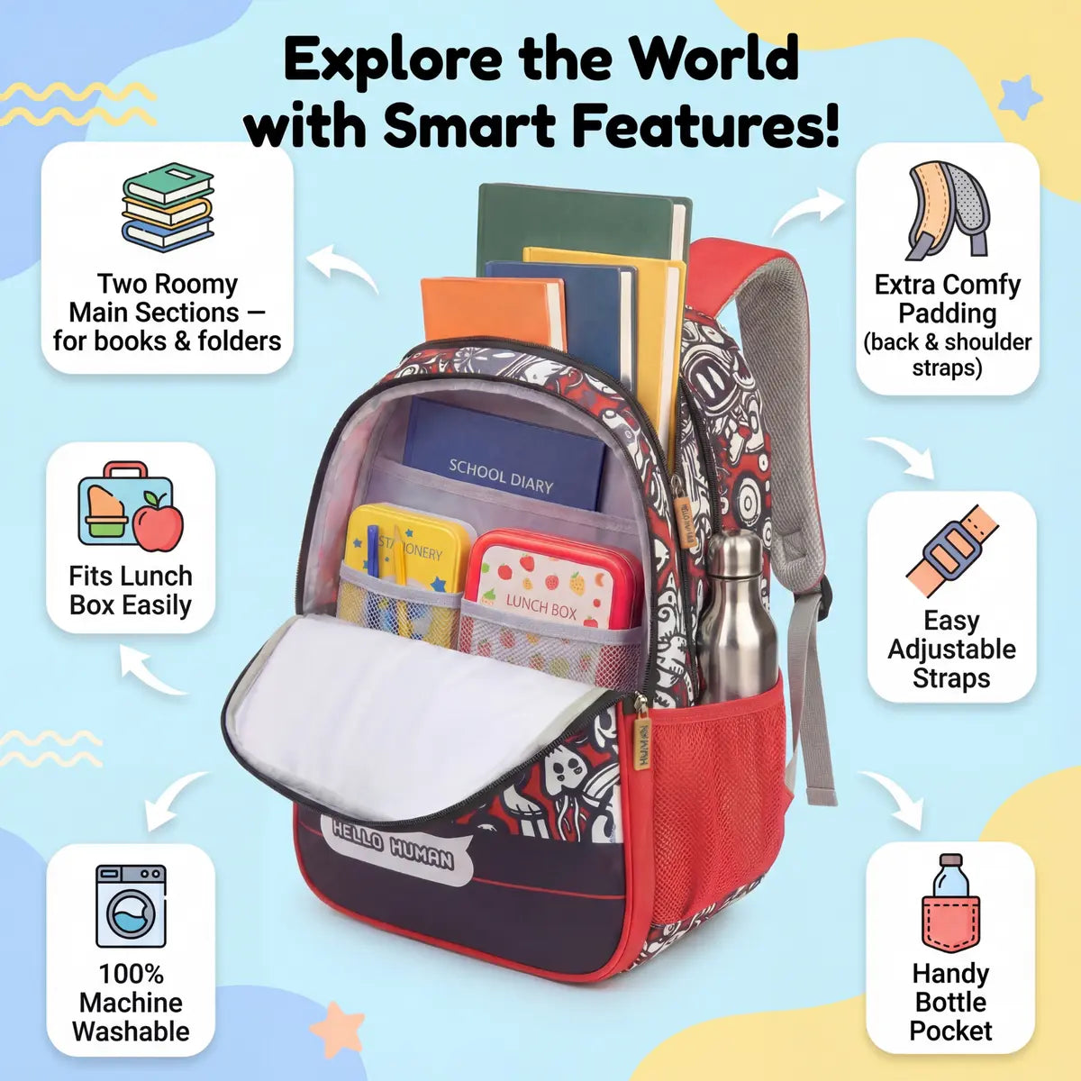 Everyday Essentials Elementary School Bag - Robot
