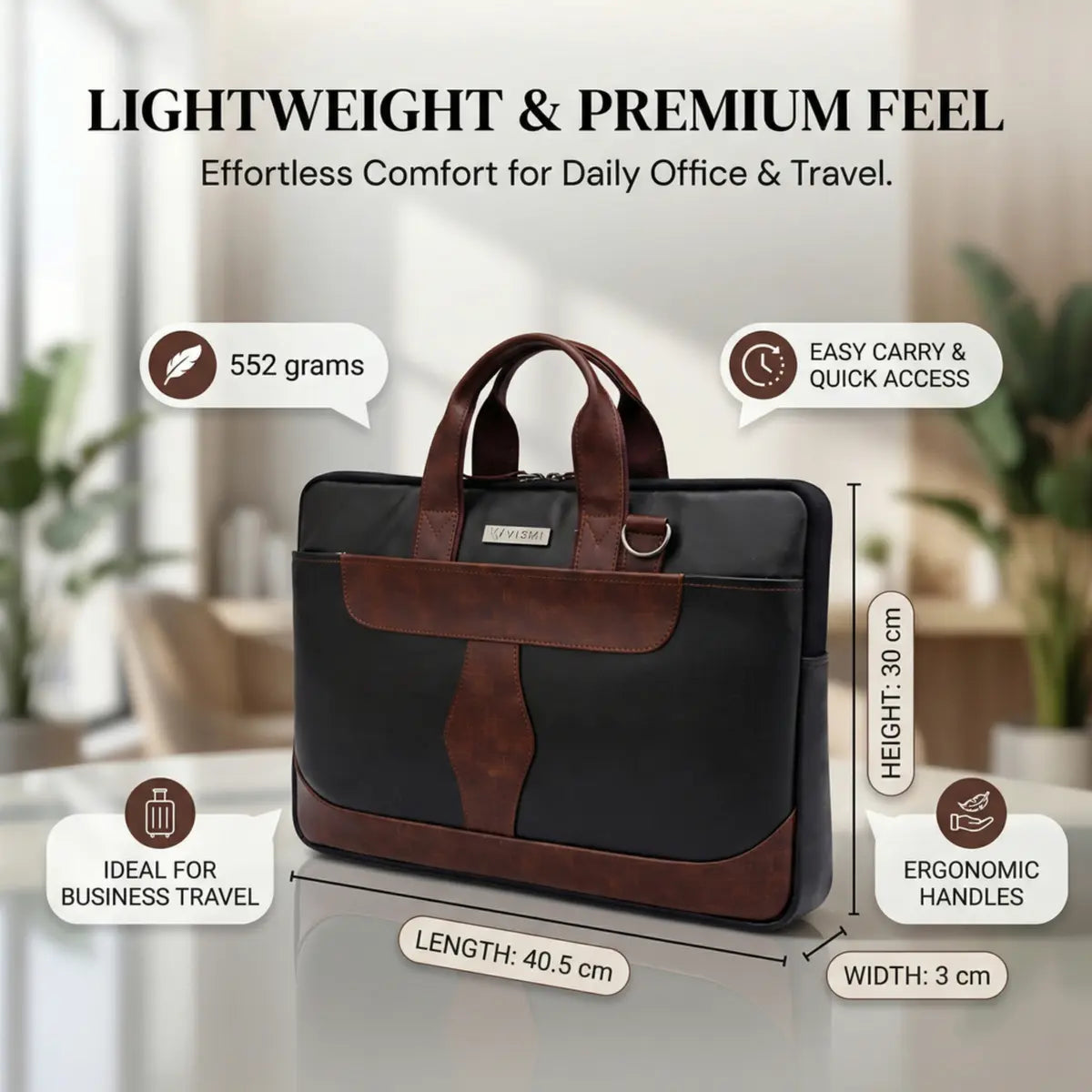 Summit Vector Laptop Messenger Bag - Black