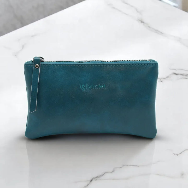Timeless-Leather-Flat-Pouch-Bag-Teal-Blue