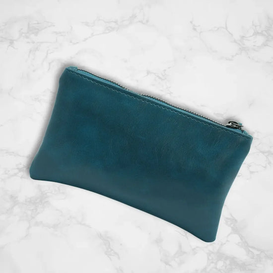 Teal-Blue-Leather-Flat-Pouch-for-Women