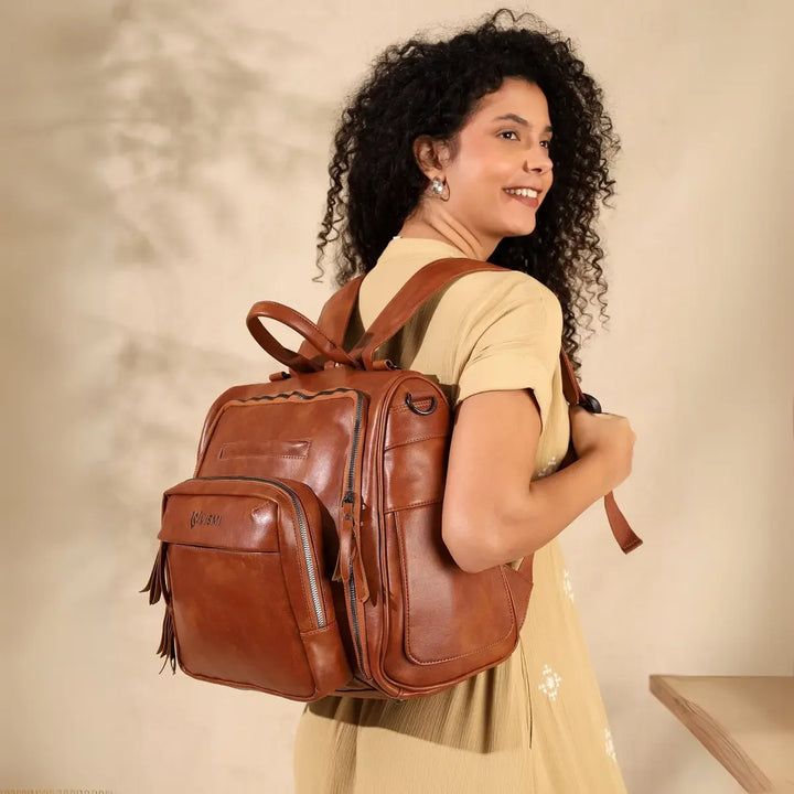 Tan-Baby-Diaper-Bag–Timeless-Backpack-Messenger
