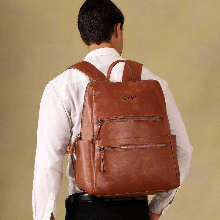 Durable-Tan-Laptop-Backpack–Timeless-ProGear-Work-College-Bag