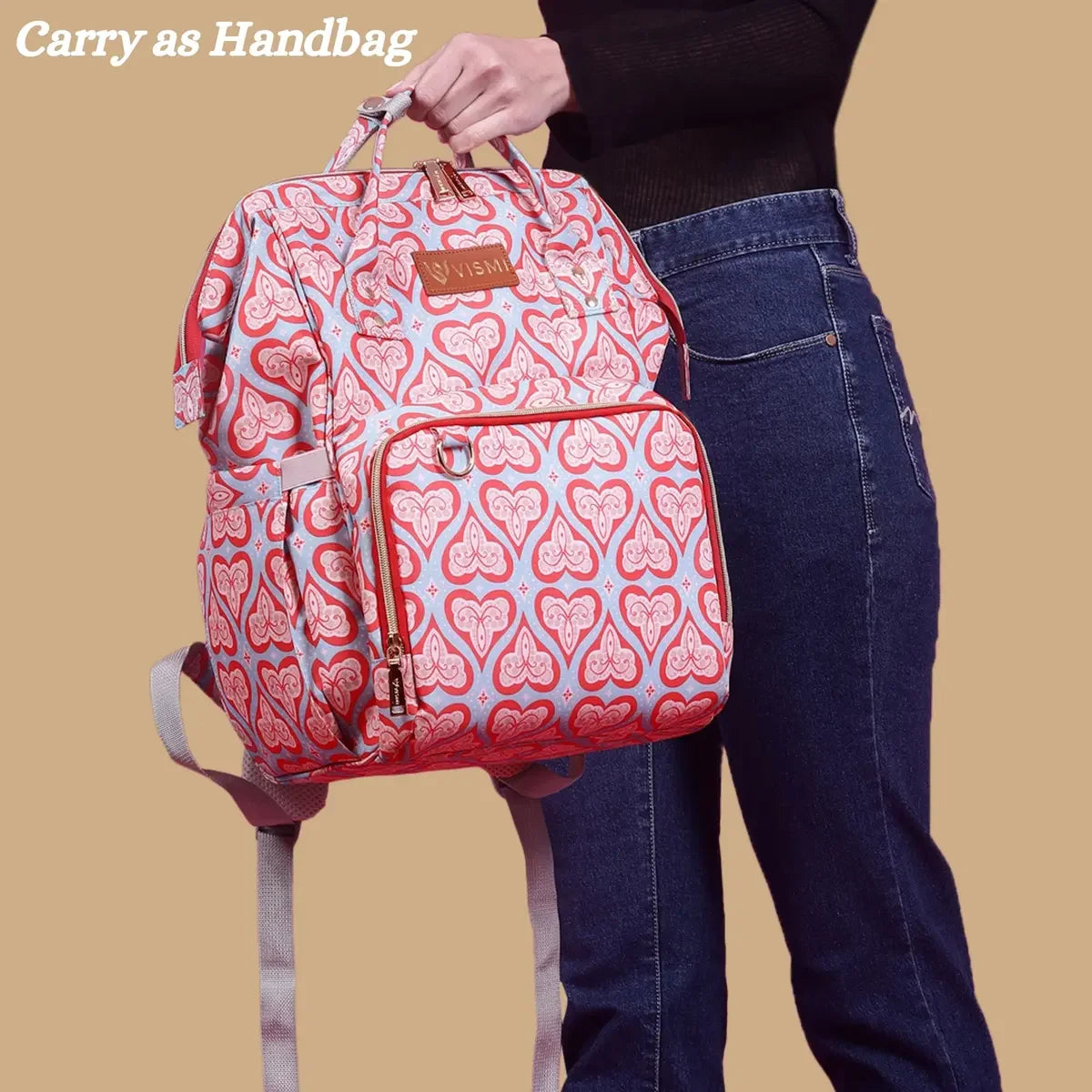 Cute-Red-Hearts-Backpack-Diaper-Bag-for-Moms