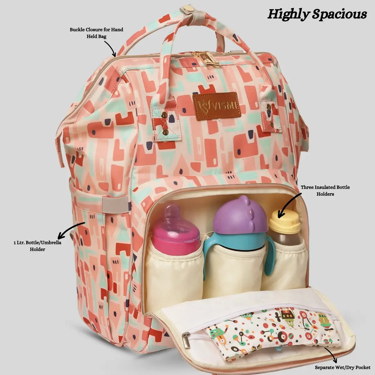 Trendy-Geometric-Pink-Baby-Diaper-Backpack