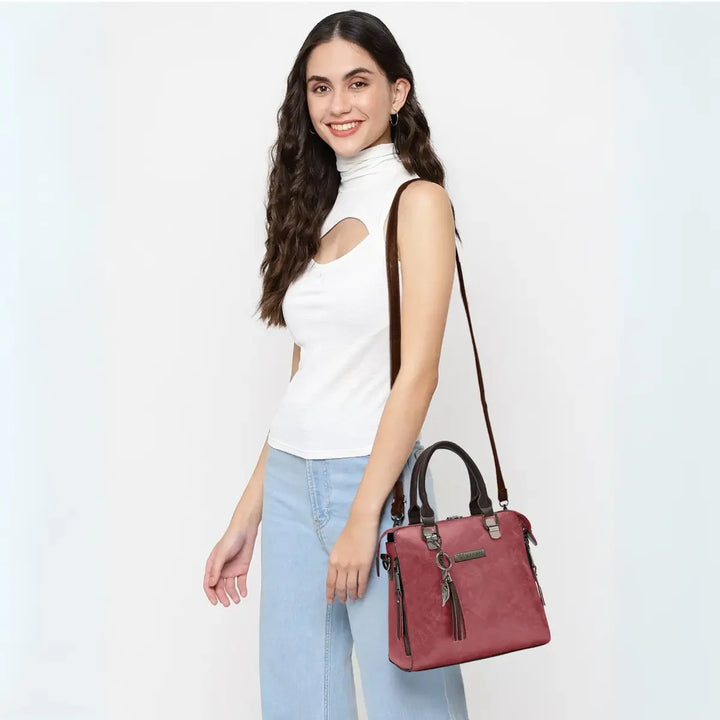 Timeless Elegance Satchel Handbag - Blush Pink