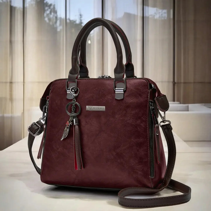 Timeless Elegance Satchel Handbag – Wine