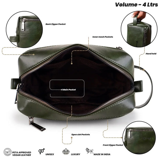 Olive-Green-Toiletry-Pouch–Timeless-Travelmate-Bag