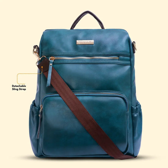 Timeless Diva Women Laptop Backpack - Teal Blue