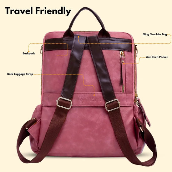 Timeless Diva Women Laptop Backpack - Blush Pink