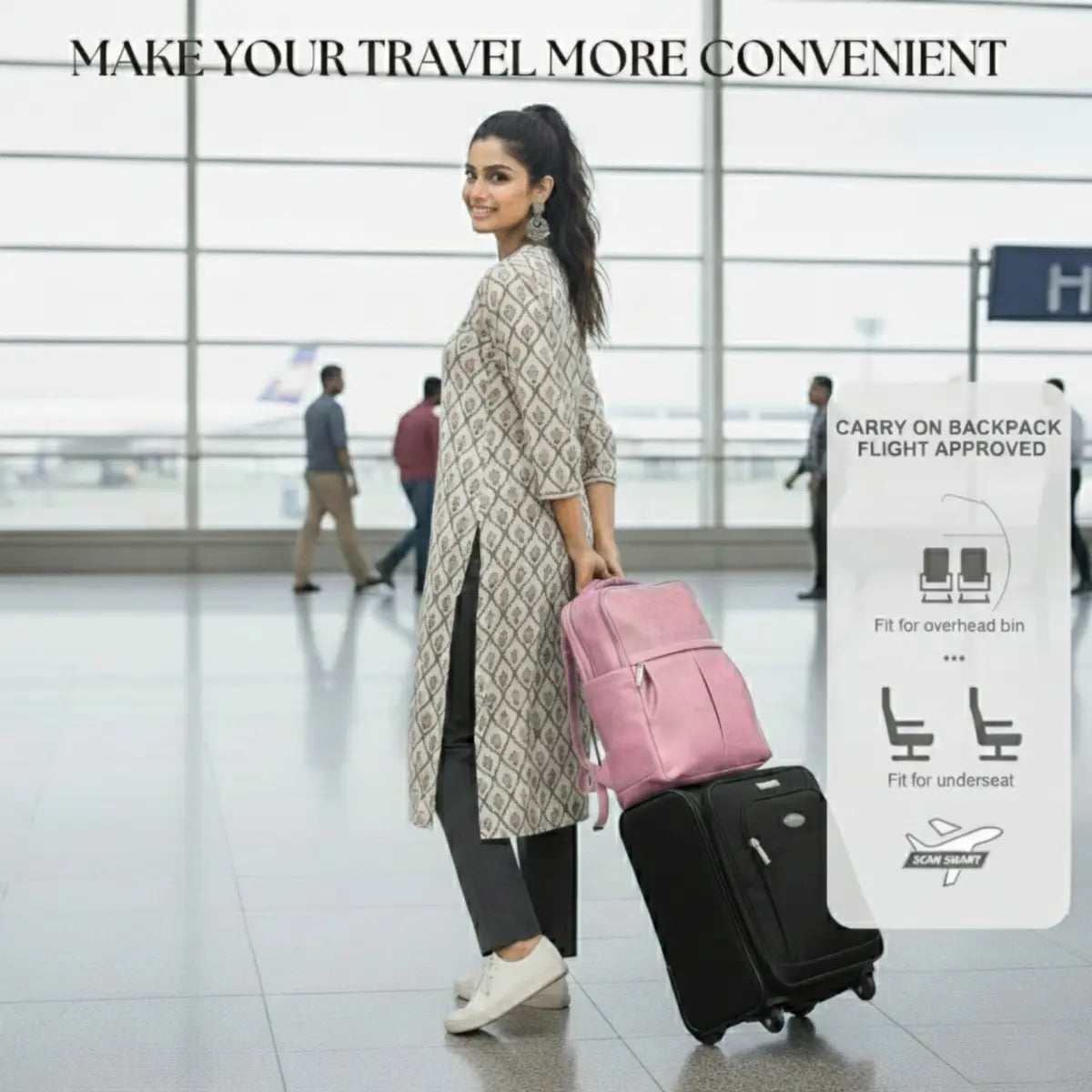 Blush-Pink-Timeless-Voyager-Travel-Backpack-Stylish-Functional Women’s-Bag