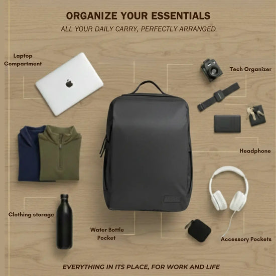 Everyday Essentials Black Travel Laptop Backpack – stylish office and college bag