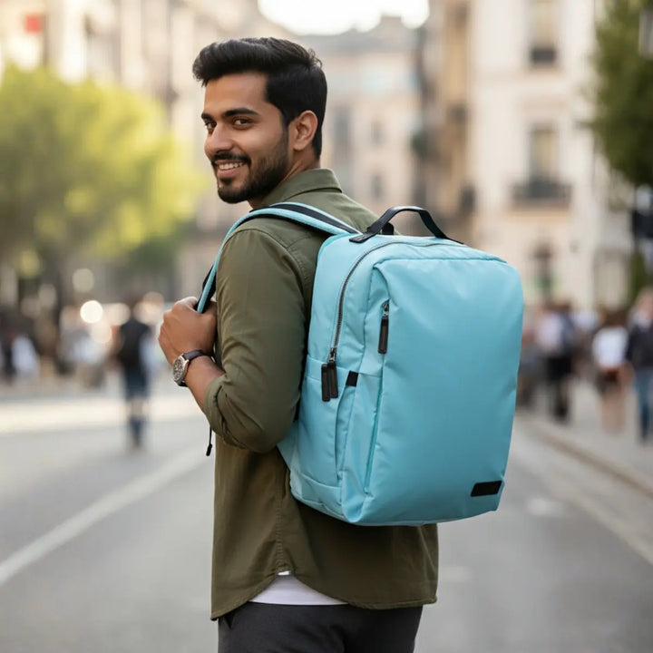 Everyday Essentials Sky Blue Travel Laptop Backpack – stylish office and college bag