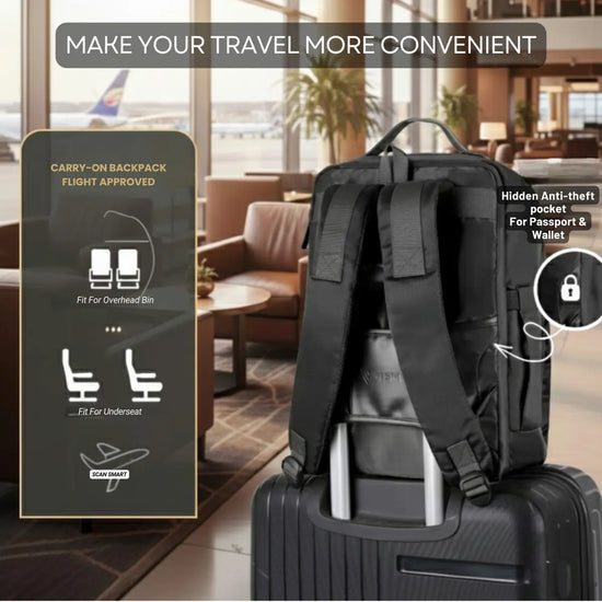 Everyday Essentials Black Travel Laptop Backpack – stylish office and college bag