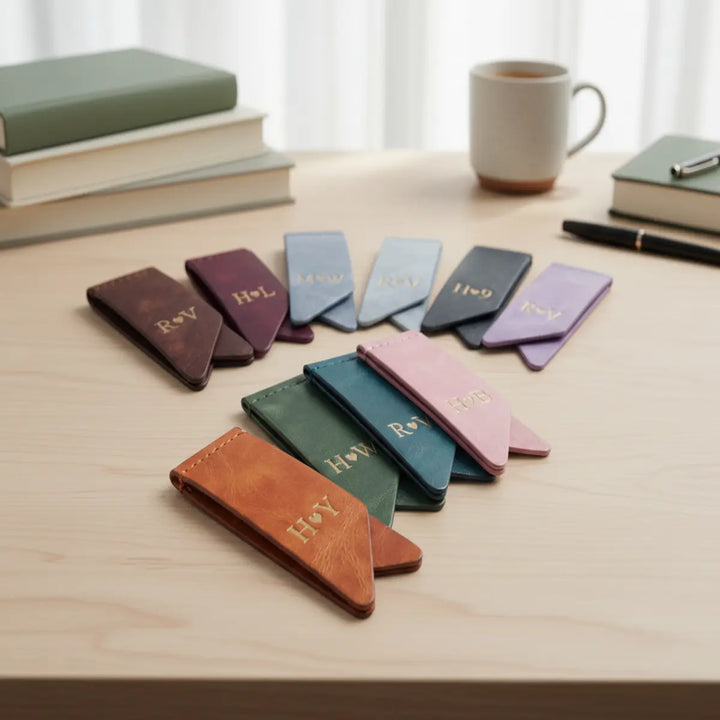 Personalized Vegan Leather Bookmark - Pack of 5