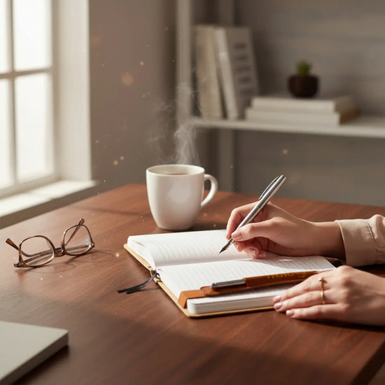 Personalized Vegan Leather Bookmark with Pen Holder Set of 5