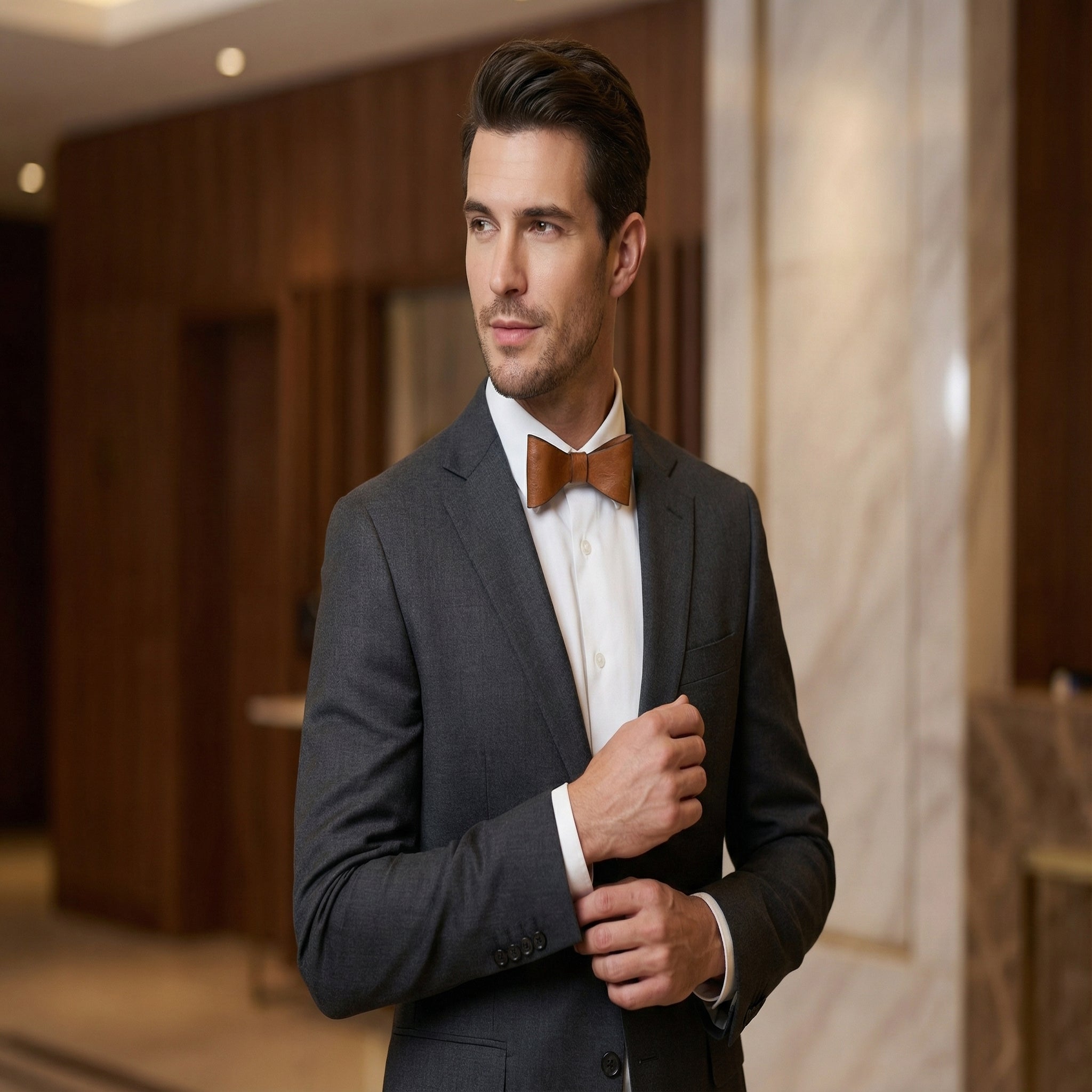 Vegan Leather Bow Tie - Gift for Him