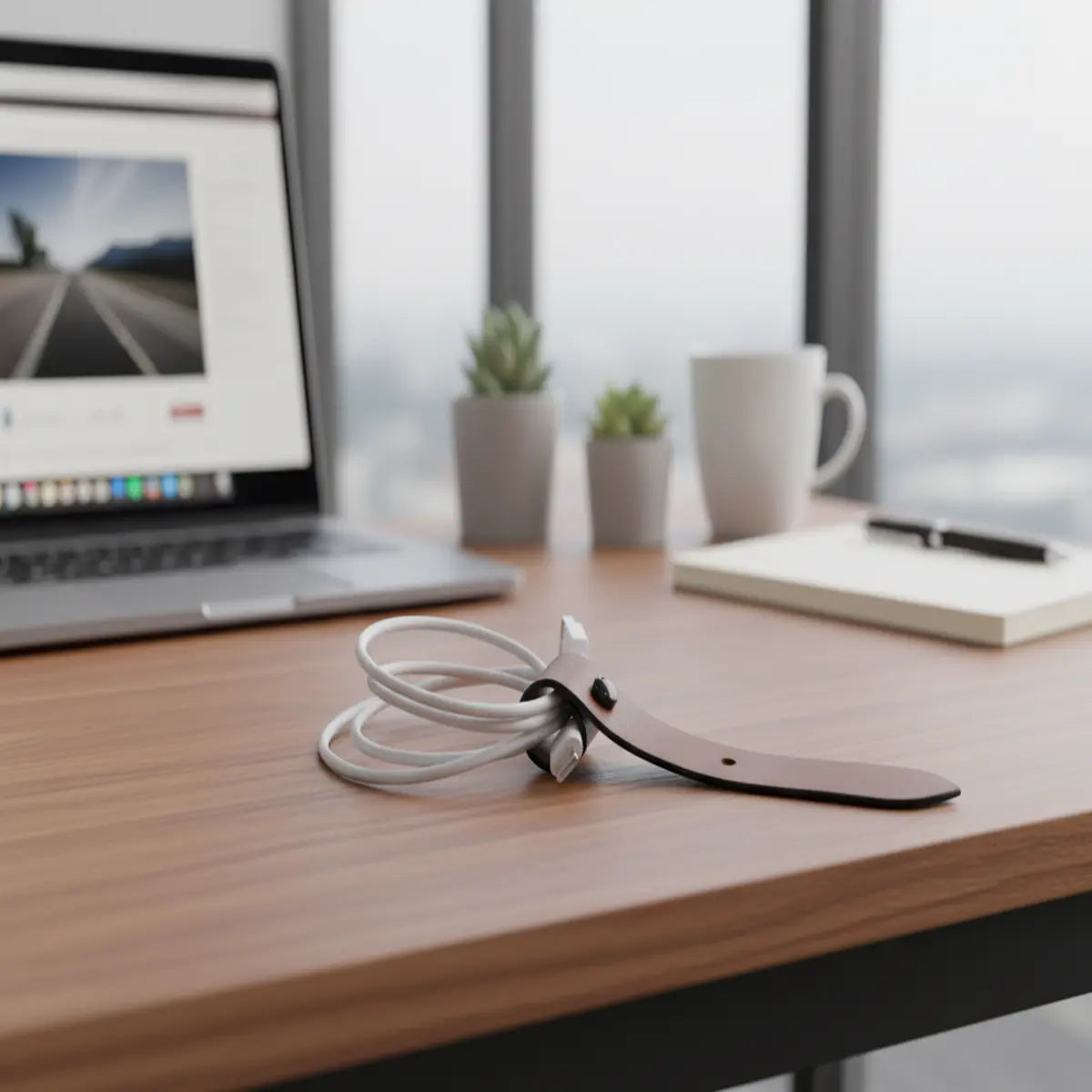 Vegan Leather Cable Organizer Set of 5