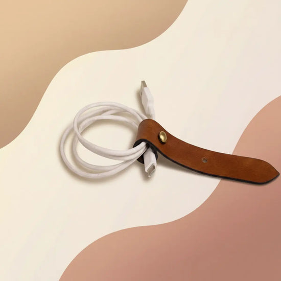 Vegan Leather Cable Organizer Set of 5