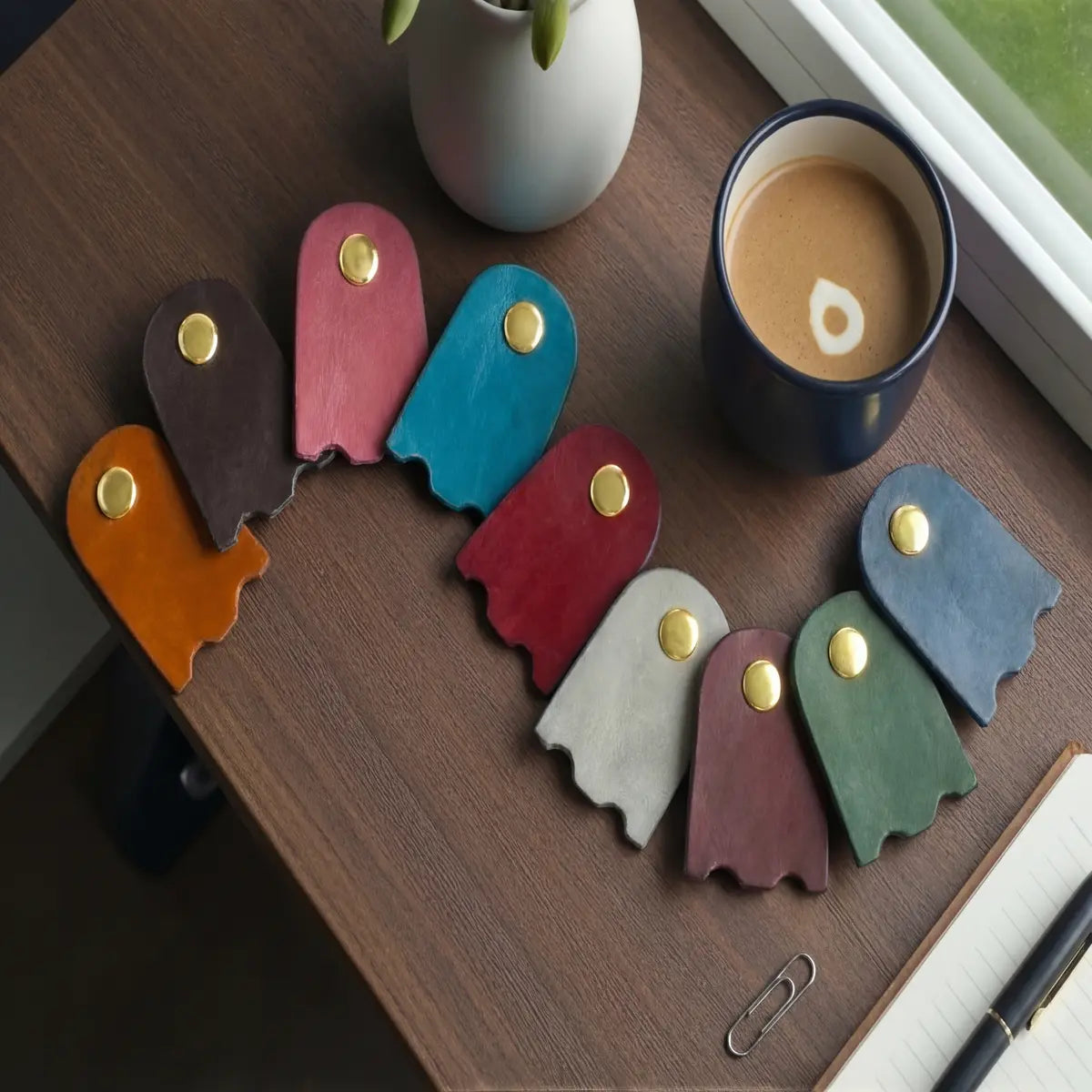 Vegan Leather Cable Organizer, Cord & Charger Holder