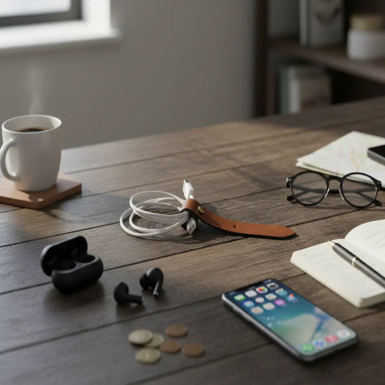 Vegan Leather Cable Organizer Set of 5