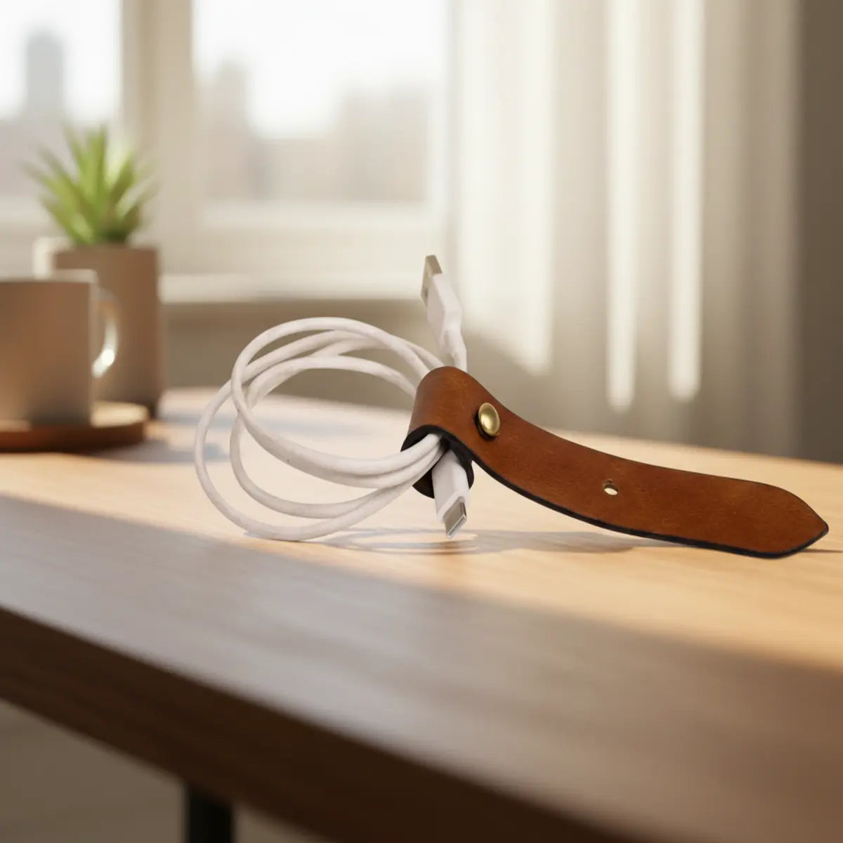 Vegan Leather Cable Organizer Set of 5