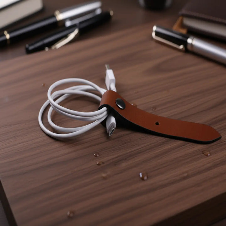 Vegan Leather Cable Organizer Set of 5
