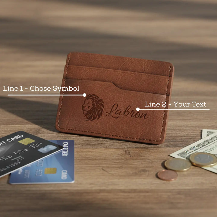 Personalized Vegan Leather Card Holder