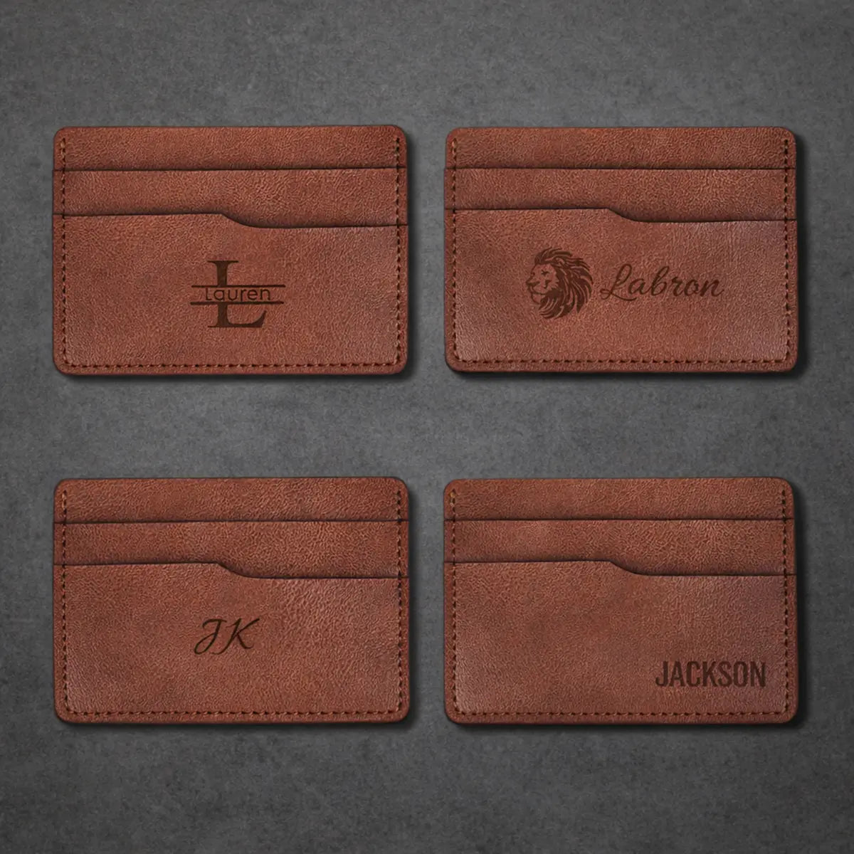 Personalized Vegan Leather Card Holder