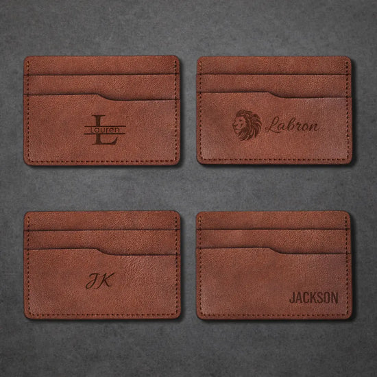 Personalized Vegan Leather Card Holder