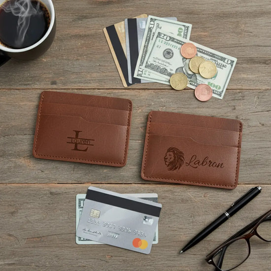 Personalized Vegan Leather Card Holder