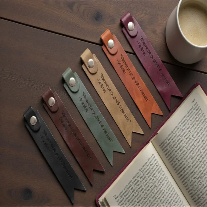 Custom PU Vegan Leather Quote Bookmark