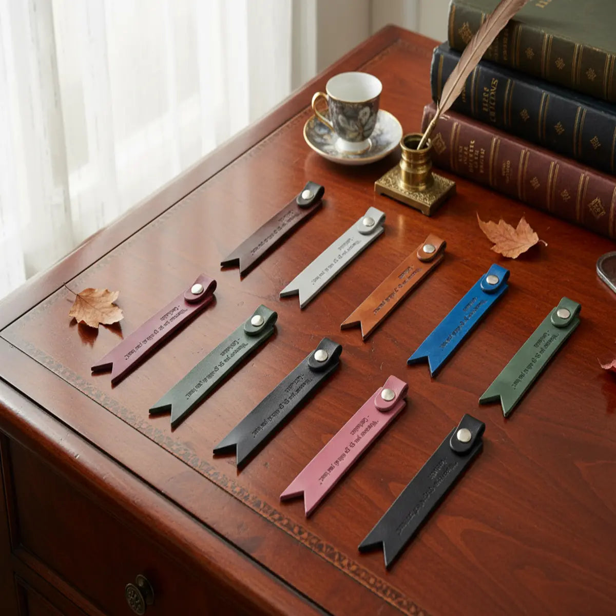 Custom PU Vegan Leather Quote Bookmark