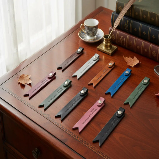 Custom PU Vegan Leather Quote Bookmark