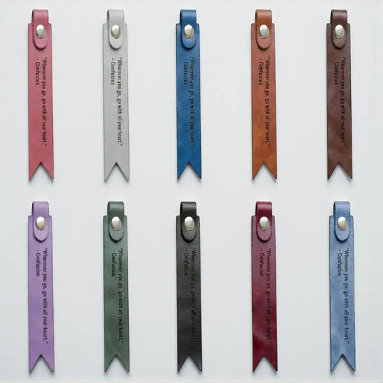 Custom PU Vegan Leather Quote Bookmark