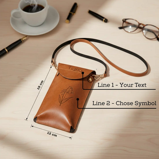 Personalized Vegan Leather Crossbody Phone Bag